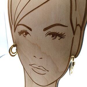 Vintage Gold-Tone Double Hoop Earrings